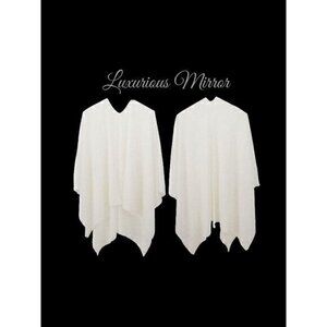 West Loop Women's White Knit Poncho Cape Lightweight Comfort Soft Fleece OS NEW
